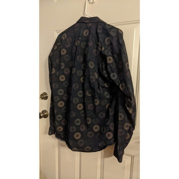 Jared Lang Shirt Men's XL Button Up Long Sleeve Cotton Men, Fireworks pattern - Picture 2 of 11